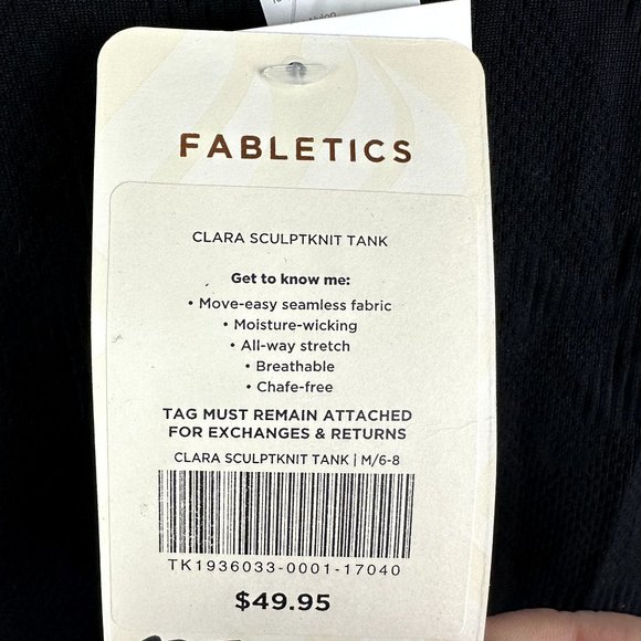 Fabletics Clara Sculptknit Tank‎ Black Size Medium NWT - Picture 3 of 5